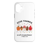 Give Thanks Bible Verse Christian Fun Fall Autumn Harvest Case for iPhone 16 Plus