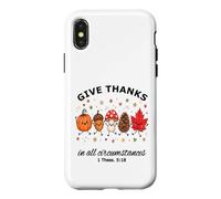 Give Thanks Bible Verse Christian Fun Fall Autumn Harvest Case for iPhone X/XS