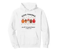 Give Thanks Bible Verse Christian Fun Fall Autumn Harvest Pullover Hoodie
