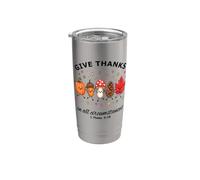 Give Thanks Bible Verse Christian Fun Fall Autumn Harvest Stainless Steel Insulated Tumbler