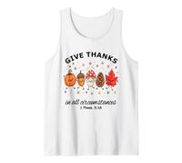 Give Thanks Bible Verse Christian Fun Fall Autumn Harvest Tank Top
