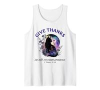 Give Thanks Bible Verse Christian Pretty Garden Cat Tank Top