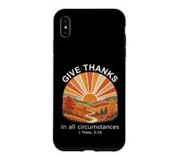 Give Thanks Bible Verse Christian Retro Autumn Forest Case for iPhone XS Max