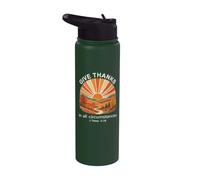 Give Thanks Bible Verse Christian Retro Autumn Forest Stainless Steel Insulated Water Bottle