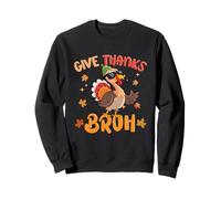 Give-Thanks Bruh Fall Turkey Thanksgiving Thankful Boys Kids Sweatshirt
