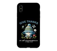 Give Thanks Christian Bible Verse Cute Summer Gnome Case for iPhone XS Max