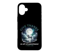 Give Thanks Pretty Bible Verse Christian Moonlit Unicorn Case for iPhone 16 Plus