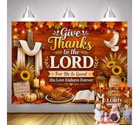 Give Thanks to The Lord Backdrop 7x5ft Christian Thanksgiving Fall Decor