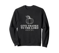 Give Thanks To The Lord Psalm 107:1 Pumpkin Line Art Sweatshirt