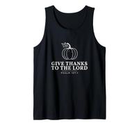 Give Thanks to The Lord Psalm 107:1 Pumpkin Line Art Tank Top