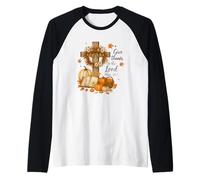Give Thanks To The Lord Psalm 136:1 Cross Raglan Baseball Tee