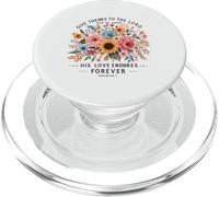 Give Thanks To The Lord Psalm 136:1 Floral Scripture Verse PopSockets PopGrip for MagSafe