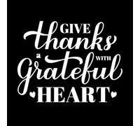 give Thanks with a Grateful Heart Calligraphy Wall Decals PVC 64x82.4cm Window Decals White
