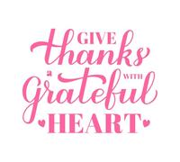 give Thanks with a Grateful Heart Calligraphy Wall Stickers Paster Paper 64x82.4cm Removable Without Leaving Glue Pink