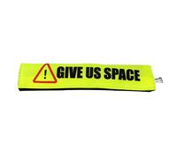 Give Us Space Dog Lead Wrap | Yellow Caution Sleeve with Triangle Symbol | Warning Message for Working, Anxious, or Reactive Dogs | Hook and Loop Fastening