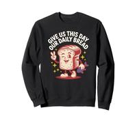 Give Us This Day Our Daily Bread Retro Cartoon Sweatshirt