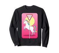 Give way to unicorns funny road sign Sweatshirt