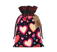 Give You A Lot Of Little Hearts Holiday Printed Drawstring Pouch M, Lightweight Drawstring Bag For Storage And Wrapping
