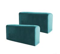 Give Your Sofa Chair a New Look with 2pcs Rest Covers, AntiSlip Slipcovers (peacock blue)