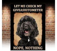Giveashitometer Wall Plaque Decor Outdoor Indoor Panel Vintage Retro Funny Dog Metal Tin Sign in 3 Sizes or Fridge Magnet (Frisge Magnet)