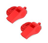 Giveet 2 Packs Red Whistles with Lanyard, Loud Crisp Sound, Durable Plastic Whistle for Indoor Outside Sports, Coaches, Referees, Officials, Lifeguard, Self-Defense and Emergency