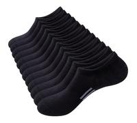 GiveGift Mens Black Trainer Socks Breathable Cotton No Show Socks Casual Low Cut Invisible Ankle Socks for Men Size 6-10, With Non-Slip Silicone Stripes, Mulitpack, 12 Pairs,