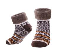 GiveGift Mens Slipper Socks Cosy Fleece Anti Skid House Home Socks Thermal Warm Sleep Bed Socks For Men Size 10-13, 2 Pairs/Pack