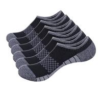 GiveGift Mens Trainer Socks Breathable Cotton No Show Socks For Men 6-10,Black Low Cut Invisible Ankle Sock For Athletic Running, 6 Pairs