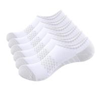 GiveGift Mens Trainer Socks Breathable Cotton No Show Socks For Men 6-10,White Low Cut Invisible Ankle Sock For Athletic Running, 6 Pairs