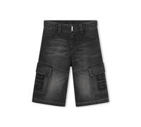Givenchy Kids 4G-motif denim cargo shorts - Black 4-6-10-12+