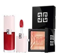 Givenchy Prisme Libre Highlighter Powder & Perfecto Serum Lip Oil Bundle (Various Shades) - Copper Cherry