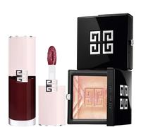 Givenchy Prisme Libre Highlighter Powder & Perfecto Serum Lip Oil Bundle (Various Shades) - Gold Berry