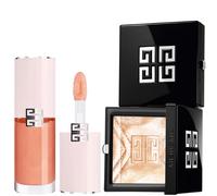 Givenchy Prisme Libre Highlighter Powder & Perfecto Serum Lip Oil Bundle (Various Shades) - Pearly Peach