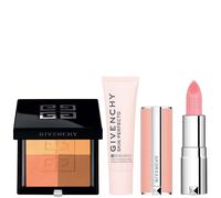 Givenchy Prisme Libre Pressed 4-Colour Pressed Powder & Skin Perfecto Fluid UV SPF Protector Bundle (Various Shades) - N06 Organza Ambre