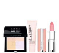 Givenchy Prisme Libre Pressed 4-Colour Pressed Powder & Skin Perfecto Fluid UV SPF Protector Bundle (Various Shades) - N02 Satin Blanc