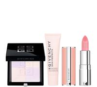 Givenchy Prisme Libre Pressed 4-Colour Pressed Powder & Skin Perfecto Fluid UV SPF Protector Bundle (Various Shades) - N00 Tulle Opalescent