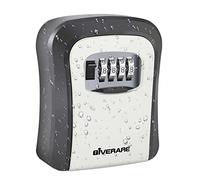 GIVERARE Key Lock Box, Wall Mount 4 Digits Combination Lockbox Outside, Waterproof Outdoor Key Hider for House Key, Resettable Safe Security Password Box with Mounting Kit & Dust-proof Cover-Grey