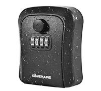 GIVERARE Key Lock Box, Wall Mount 4 Digits Combination Lockbox Outside, Waterproof Outdoor Key Hider for House Key, Resettable Safe Security Password Box with Mounting Kit-Black