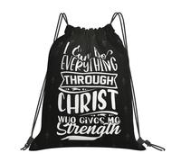 Gives Me Strength Unisex Gym Sack Foldable Drawstring Bag Portable String Backpack For Holidays Gym Hiking