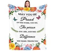 Givetoyou Employee Appreciation Blanket, Thank You Gifts, Farewell Gifts, 100% Polyester Fleece, Throw Blanket, Multicolor, 60"x50"