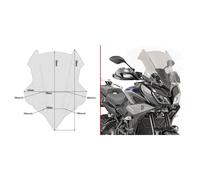 Yamaha Tracer 900 GT 2019 SCREEN Smoked Windshield Givi WINDSCREEN 6 cm taller