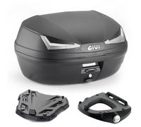 GIVI E455NT MonoLock Top Case 45LT + Piaggio MP3 400 Hpe Plate 2022 2023 Black