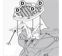 Givi Monolock Mbk Skycruiser 125&yamaha X-max 125/250 Top Case Rear Fitting