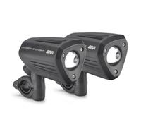 GIVI Pair of additional universal projectors with LED technology and black painted aluminium body.