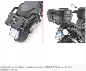 GIVI SRA5143 BMW R1300GS/A rear rack, black, anodised alu for MONOKEY® top-case
