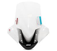 Givi Windscreen Spoiler for Yamaha Tricity 125 | Size 69 x 63 cm, transparent, EC approval, edge protection, ABE 38743 compatible with MBK Tryptik 125i, MBK Tryptik 125i ABS