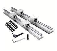 GIVIHGETI SBR16 1000mm Linear Guide Rail Kit Complete Set with 2 Rails and 4 SBR16UU Bearing Blocks for CNC Router 3D Printer Laser Engraver DIY Project (39.37 Inch)