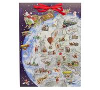 Giving Gift on Christmas Eve | Santa’s Gift-Giving Journey with Ribbon & Glitter Detail | Large Christmas Traditions Advent Calendar - 52x38cm