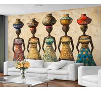 GIVLWF African Wallpaper & Mural, African Woman Wallpaper for Living Room, Abstract Woman Wall Paper for Bedroom, Murals & Room Decor - Non Self Adhesive