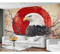 GIVLWF Bald Eagles Wallpaper for Living Room, Japanese Bedroom Wallpaper, Eagle Wall Mural & Home Decor, Non-Self-Adhesive, Murals for Walls